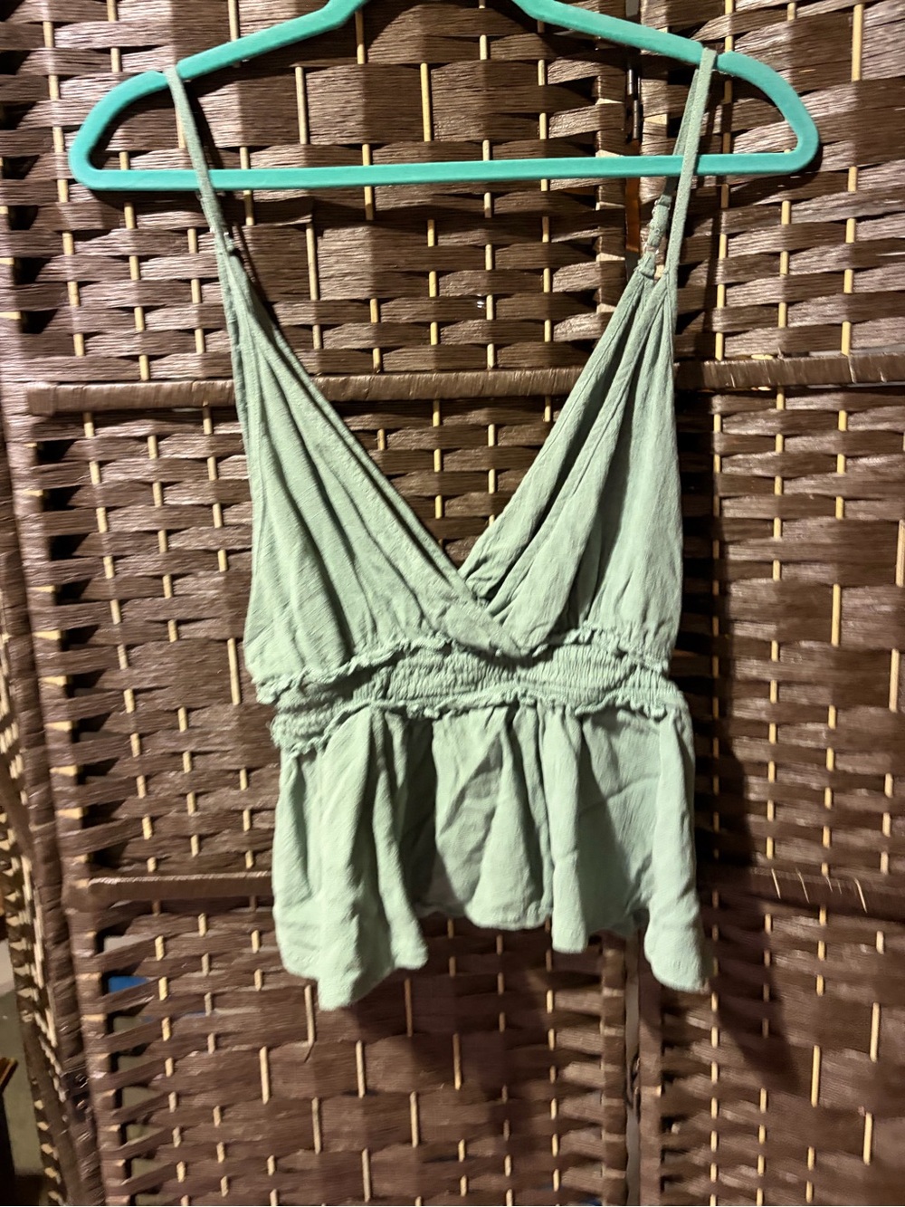 Hem & Thread Sage Green Smocked Waist Camisole